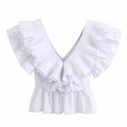 Top Vintage Blanc Col V - Louise Vintage