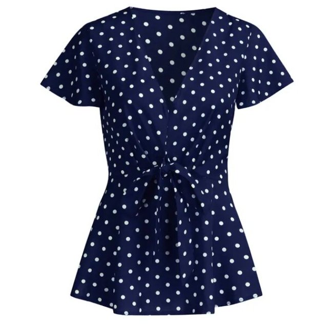 Top Vintage Bleu Pois - Louise Vintage