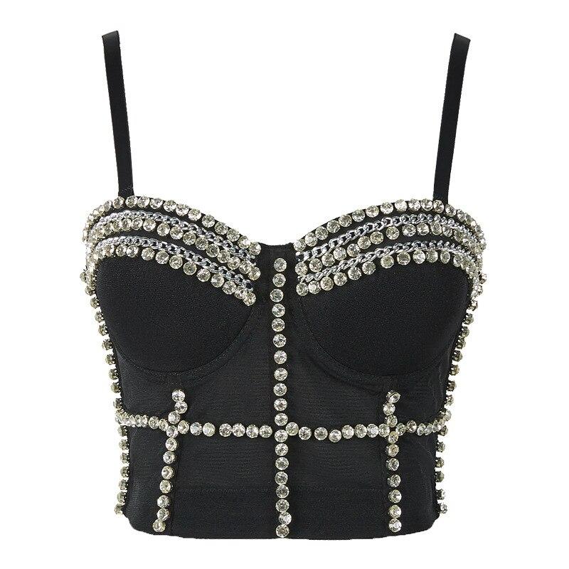 Top Vintage Bustier Noir Strass - Louise Vintage