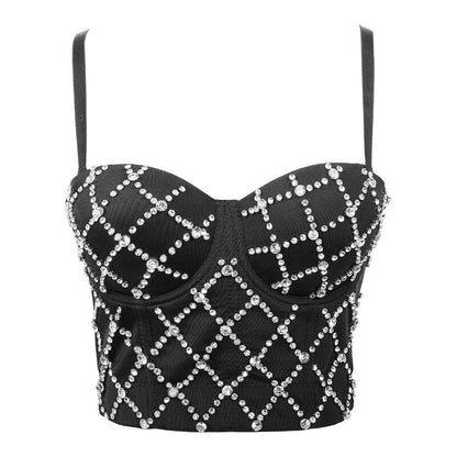 Top Vintage Bustier Perles Quadrillé - Louise Vintage