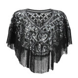 Top Vintage Châle Années 20 Noir - Louise Vintage