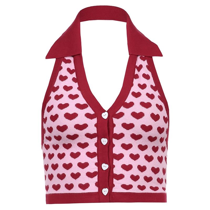 Top Vintage Coeurs Rouge - Louise Vintage