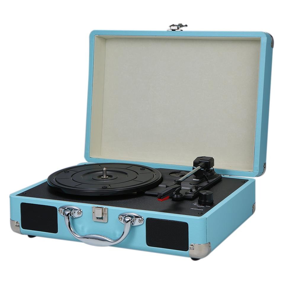 Tourne Disque<br> Vintage Valise Bleu - Louise Vintage