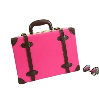Valise Vintage Cabine Rose Bonbon Marron - Louise Vintage