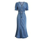 Vintage Robe Out-fit Années 40 Bleu - Louise Vintage
